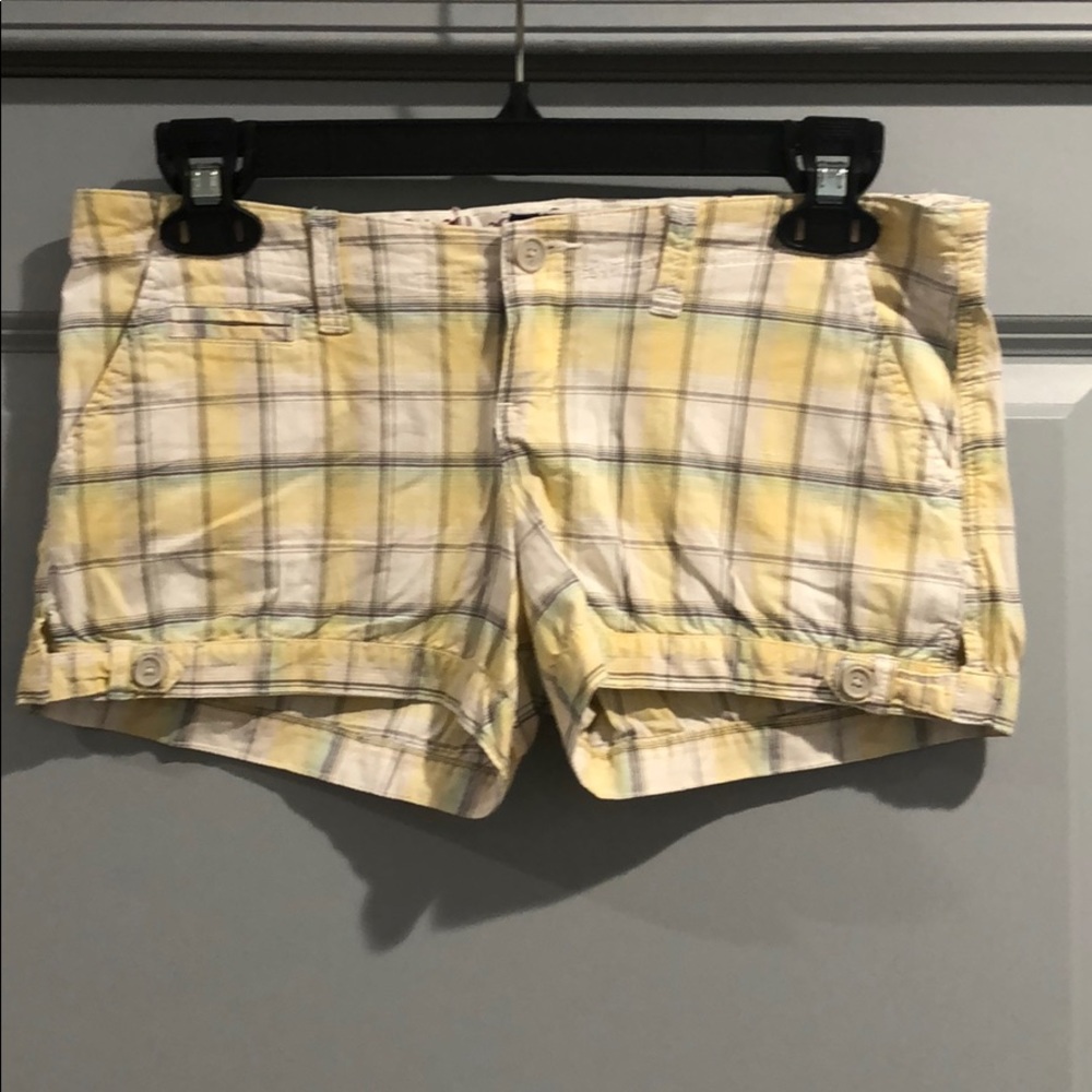Hollister Yellow Plaid Shorts